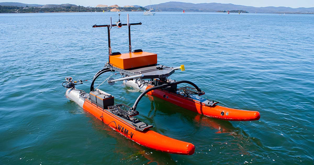 AMC Search will be using Robosys’ VOYAGER AI to support its ASV Remote Operator Training with its WAMV-16 USV. (Image credit: Robosys Automation)