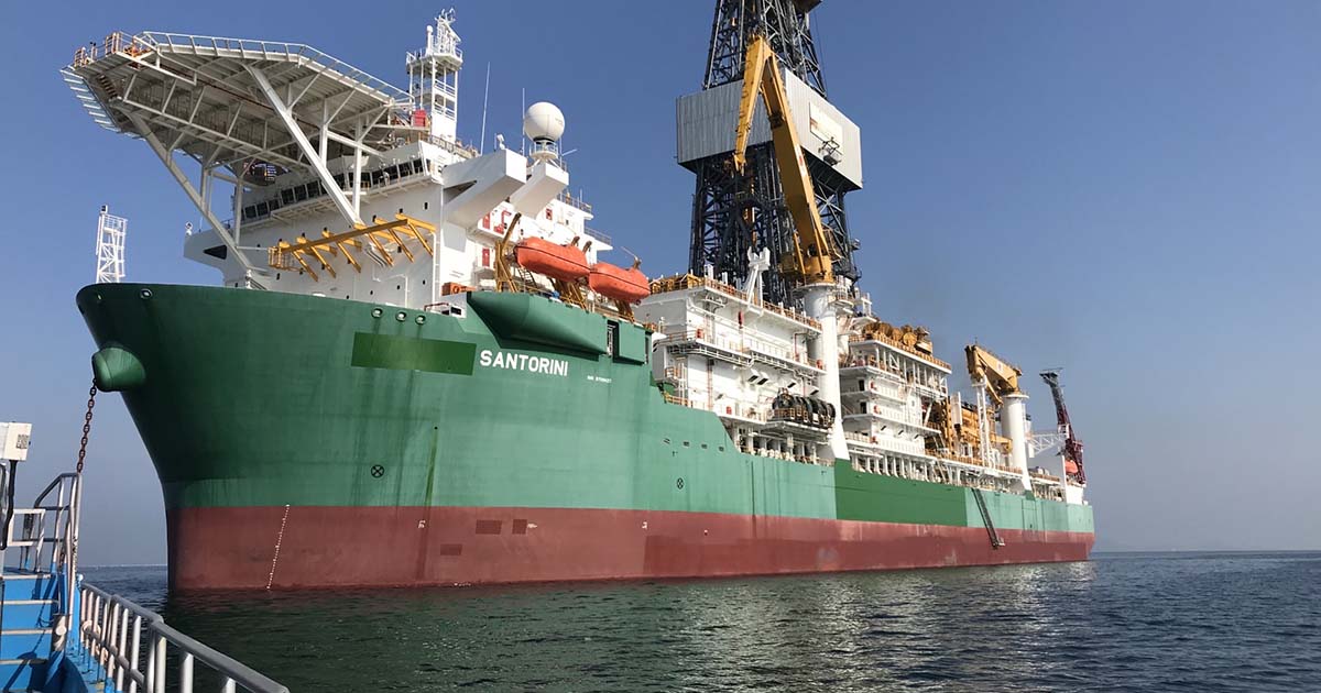 The Santorini, a seventh-generation drillship. (Image credit: Saipem)