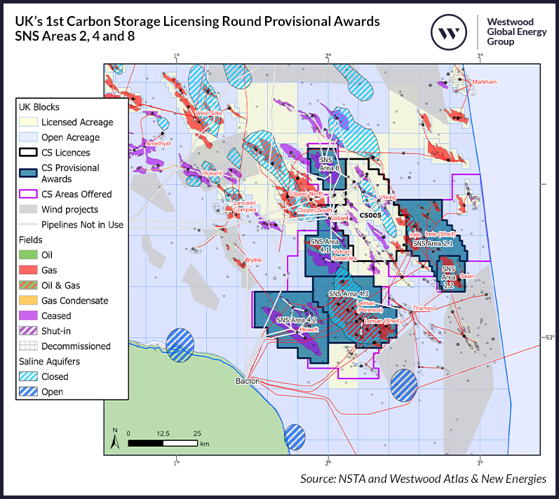2 UKs 1st Carbon Storage Licensing Round Provisional Awards SNS Areas 2 4 and 8