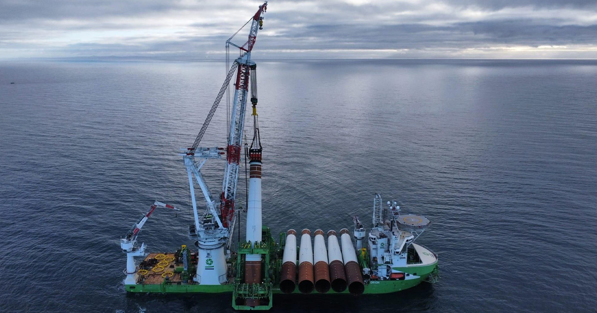 DEME Installs First XXL Monopile for Moray West Offshore Wind Farm in Scotland