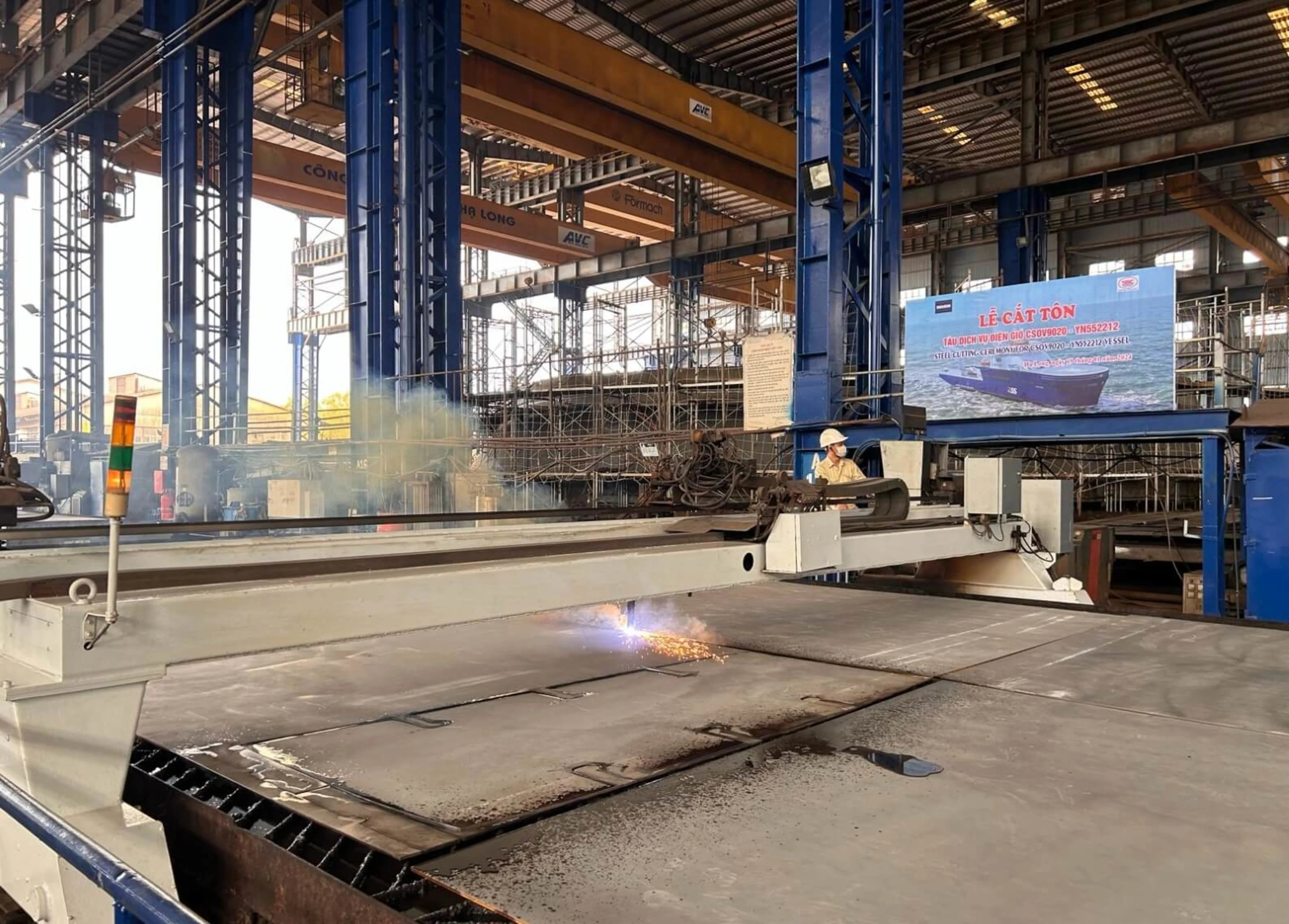steel cutting ceremony marks commencement of the build of new construction service operation vessel for ta san shang marine 1