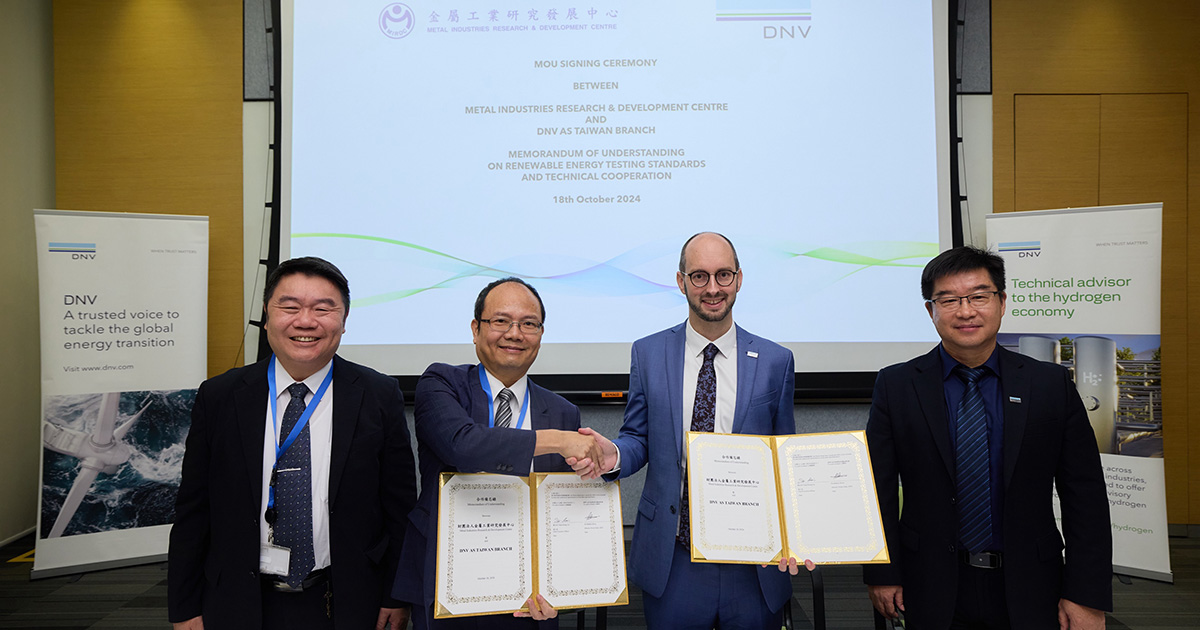 DNV & MIRDC to Combine Expertise in Promoting Renewables in Taiwan