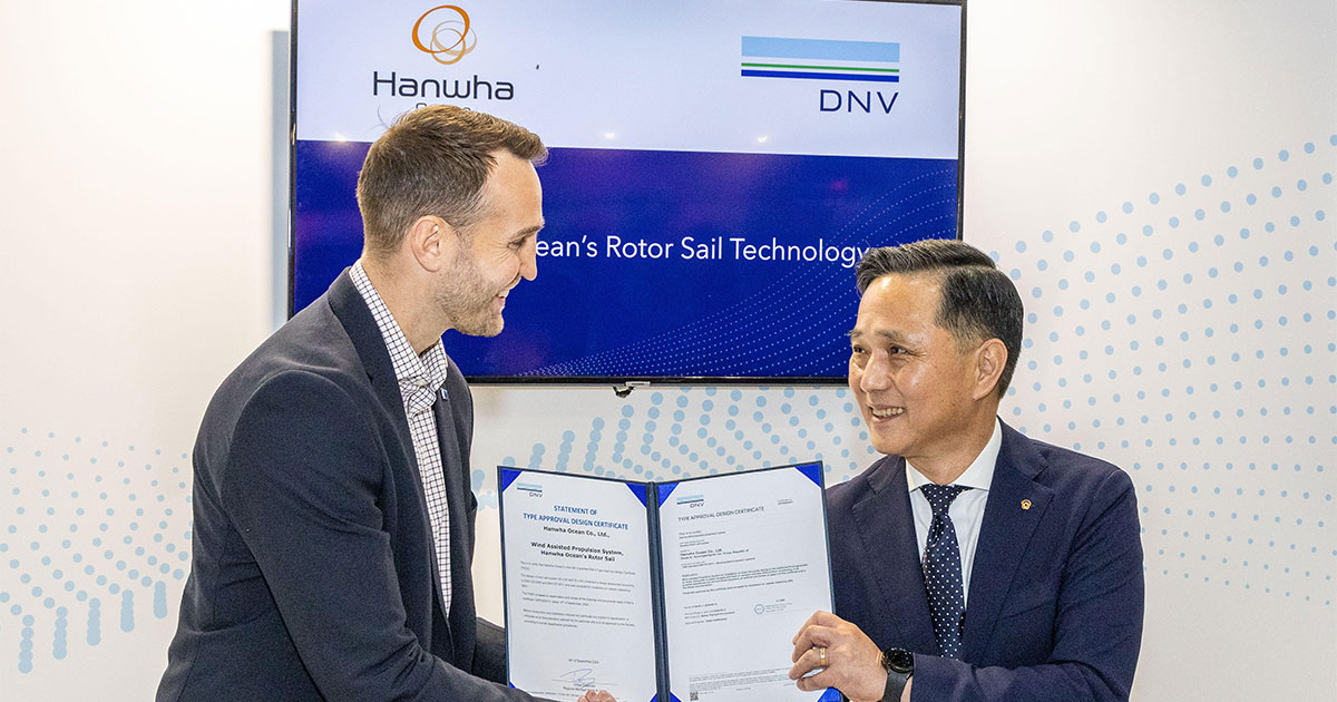 DNV Gives Green Light for Hanwha Ocean Rotor Sail Technology