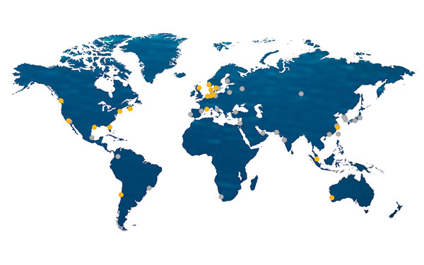 update1World map subsidiaries and distributors