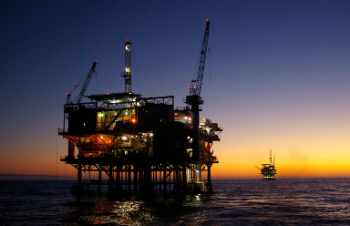 7BOEM Platform Houchin at sunset