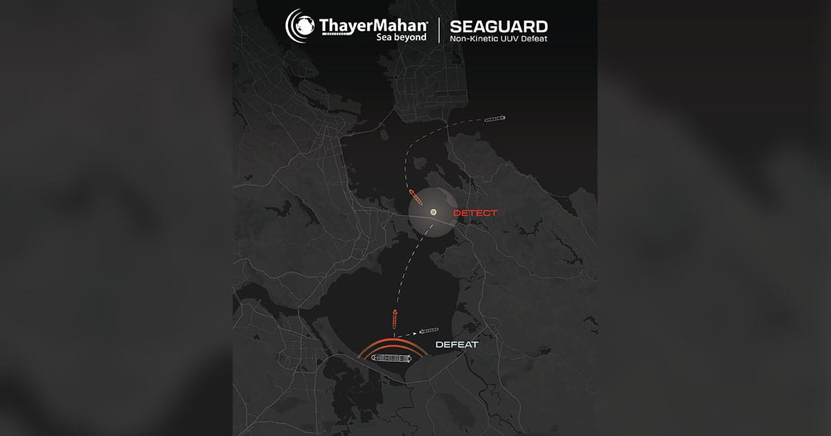 ThayerMahan's SeaGuard™ is an operationally validated non-kinetic UUV defeat system perfect for port security, infrastructure security, and critical asset protection. When coupled with ThayerMahan's TransparenSea®, Outpost®, and SeaPicket® acoustic intelligence solutions, it offers a comprehensive detect-to-defeat chain.