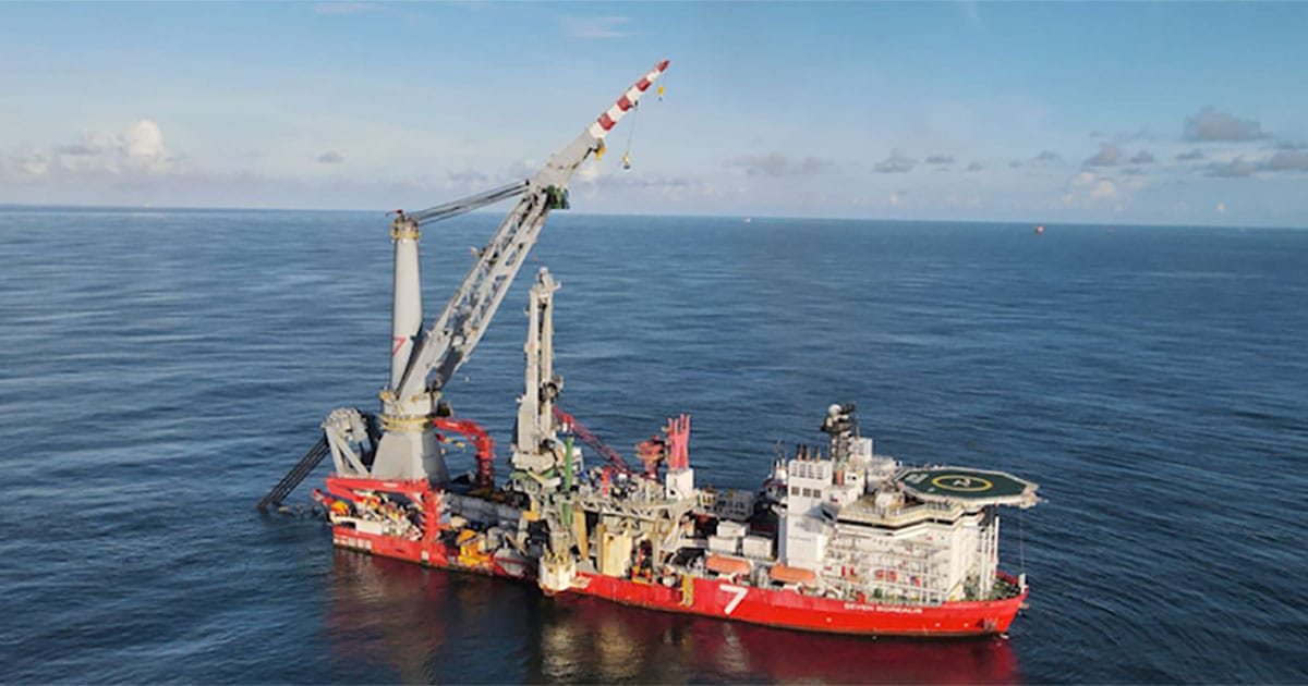Subsea 7 vessel in ocean