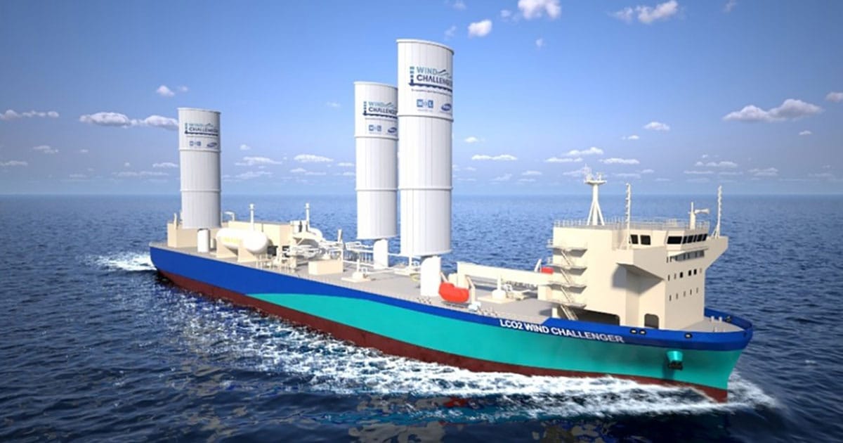 Liquefied CO2 carrier equipped with Wind Challenger.