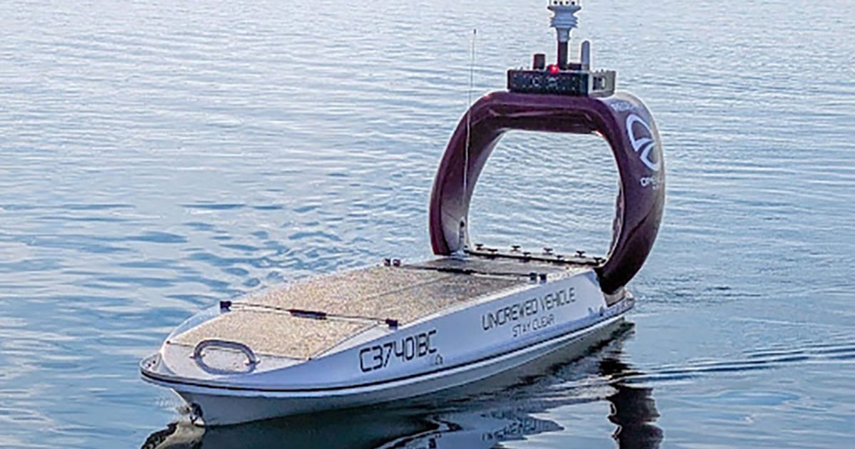 DataXplorer Uncrewed Surface Vehicle (USV) collecting oceanographic and meteorological observations.