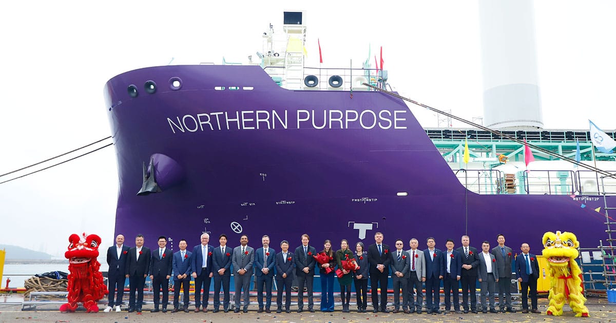 Naming ceremony of “Northern Purpose” at Dalian Shipbuilding Offshore Co., Ltd. (DSOC) in China.