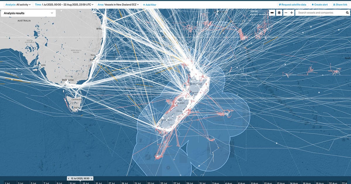 Starboard Vessel Paths Behaviour New Zealand