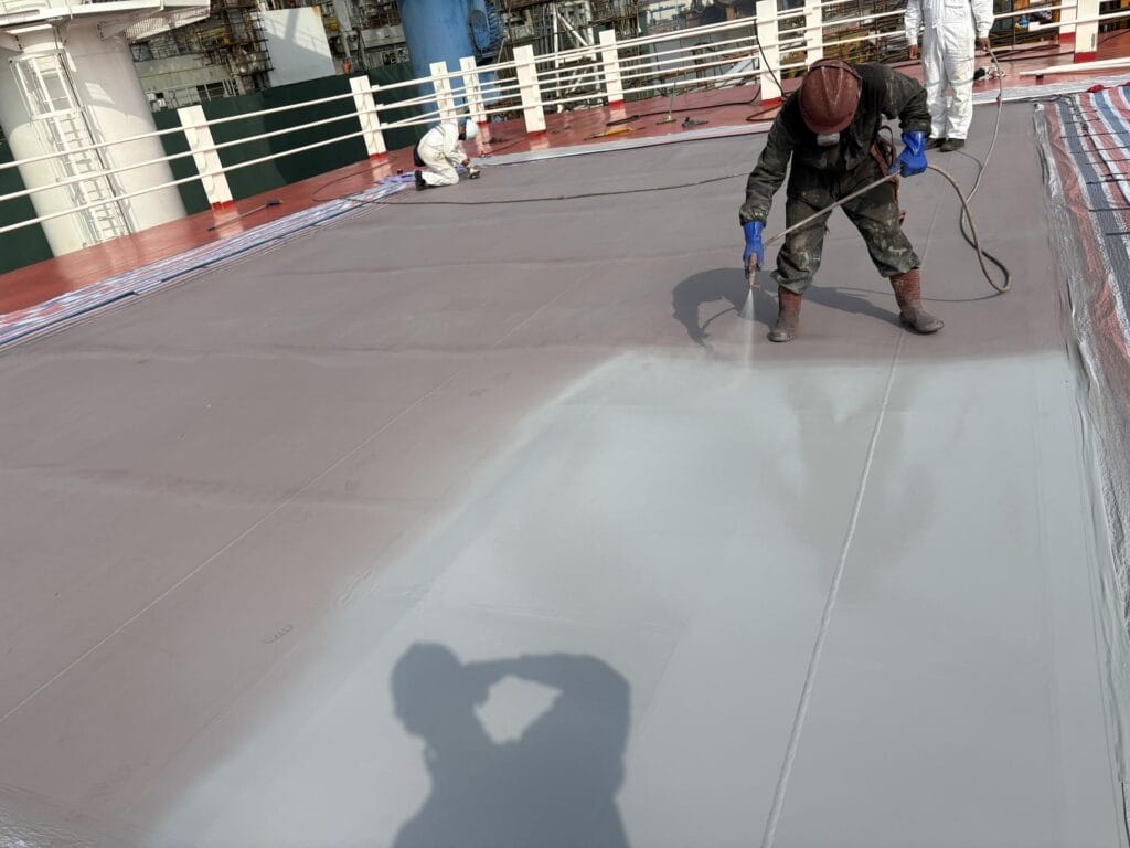 Test Application Of Steelpaint’s Stelpant To The Chain Deck Of The Fso Topaz. 