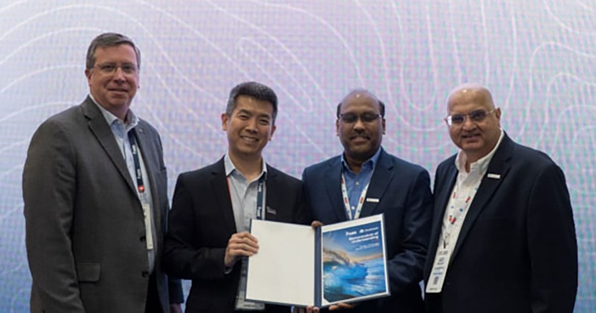 Featured L to R at the 2026 Offshore Technology Conference: Matthew Tremblay, ABS Senior Vice President, Global Offshore; Michael Kei, ABS Vice President, Technology; Murthy Pasumarthy Vice President, (Technology) & Head, Seatrium Technology and Innovation; and Aziz Merchant, Executive Vice President, Seatrium Technology and New Product Development.