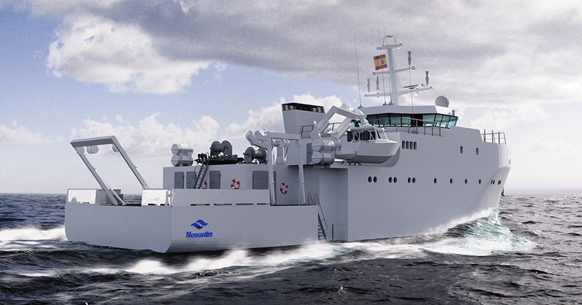 Illustration of coastal hydrographic vessel.