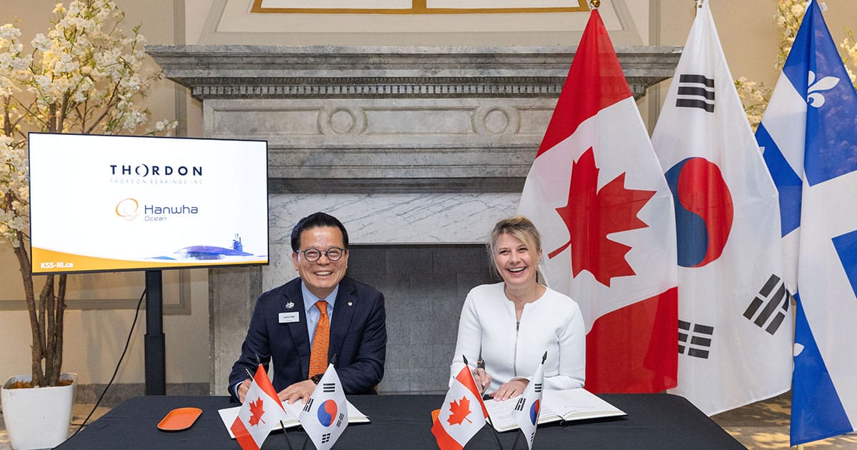 Charlie SC Eoh, President/COO of Naval Ship Business, Hanwha Ocean, and Anna Galoni, CEO, Thordon Bearings.