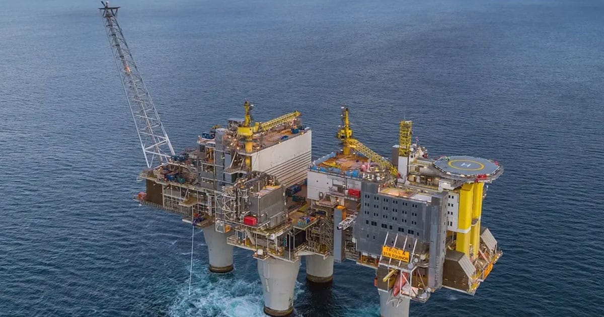 The Troll A platform in the North Sea.