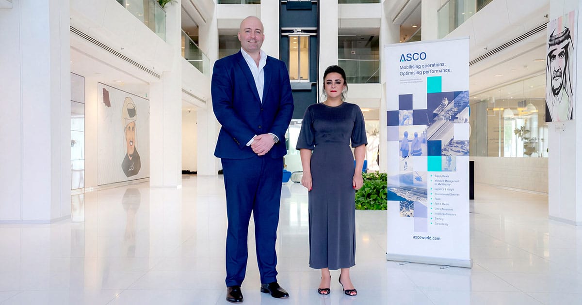Lee Vettese Regional Manager, Middle East and Walaa Mroueh, Business Services Manager.