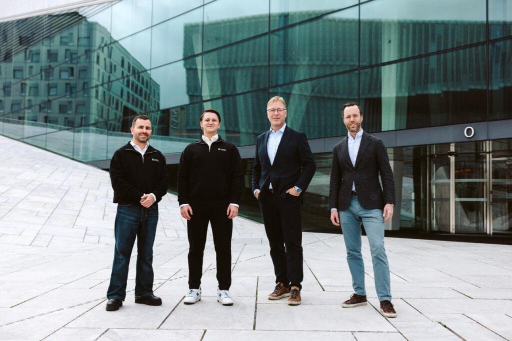 From Left To Right: Eddy Del Valle Pino, Co-Founder &Amp; Cto, Kaiko Systems; Fabian Fussek, Co-Founder &Amp; Ceo, Kaiko Systems, Kurt Roar Vilhelmsen, Founder &Amp; Ceo, Unisea, Jørgen Møinichen, Director, Adelis Equity.