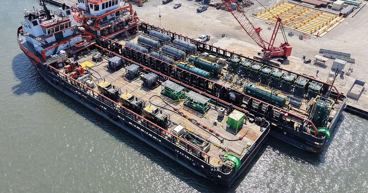 EnerMech specialist equipment spread for flushing and cleaning activities in support of the decommissioning program.