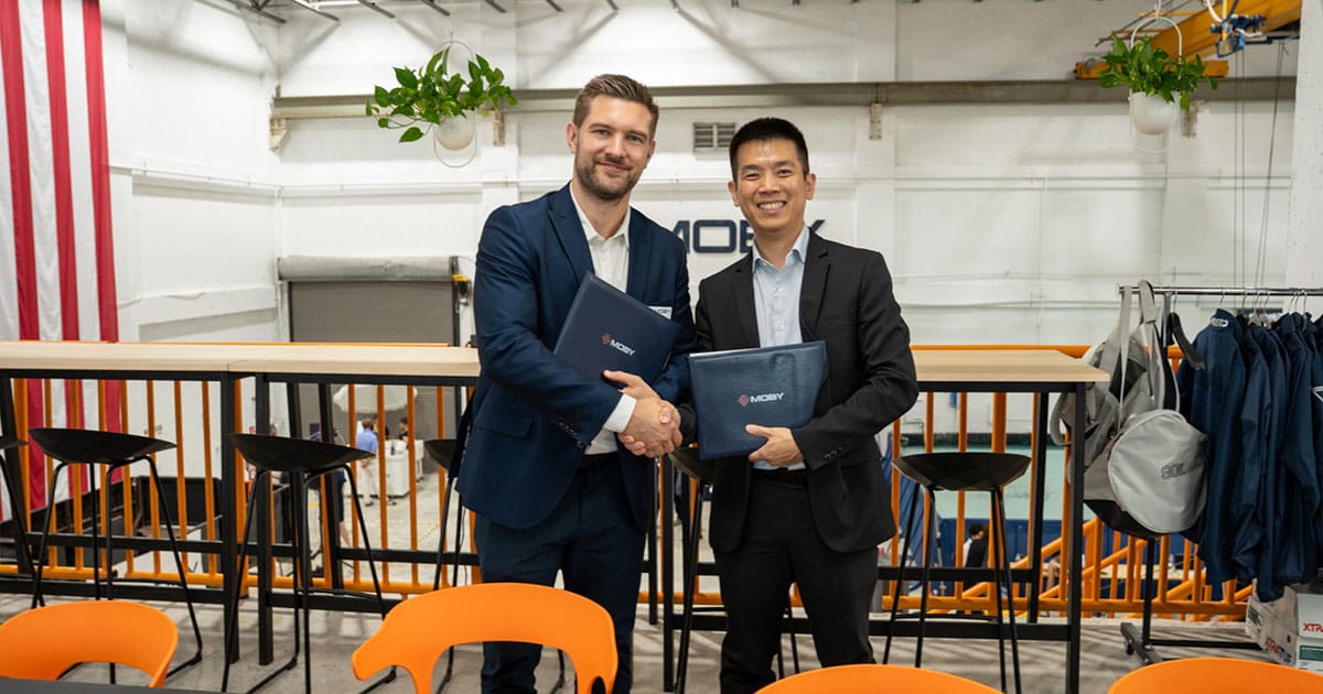 L-R: Alexander Petersen, Co-Founder and CEO of MOBY Robotics and Michael Kei, ABS Vice President, Technology.