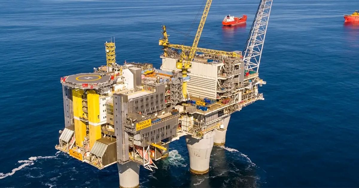 The Troll A platform in the North Sea.