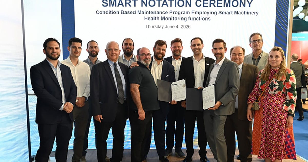 ABS announced the award of the SMART (MHM) notation to a GasLog