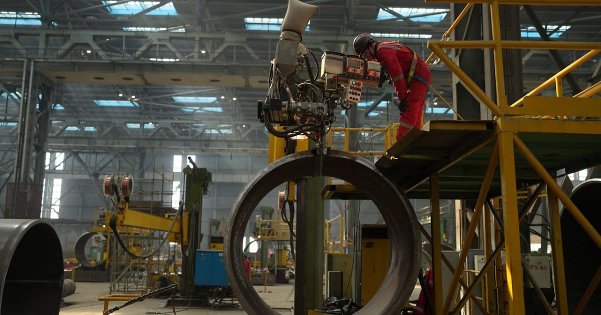 Construction of the Shah Deniz Compression platform, which is scheduled to be completed in 2029. (Image credit: BP)