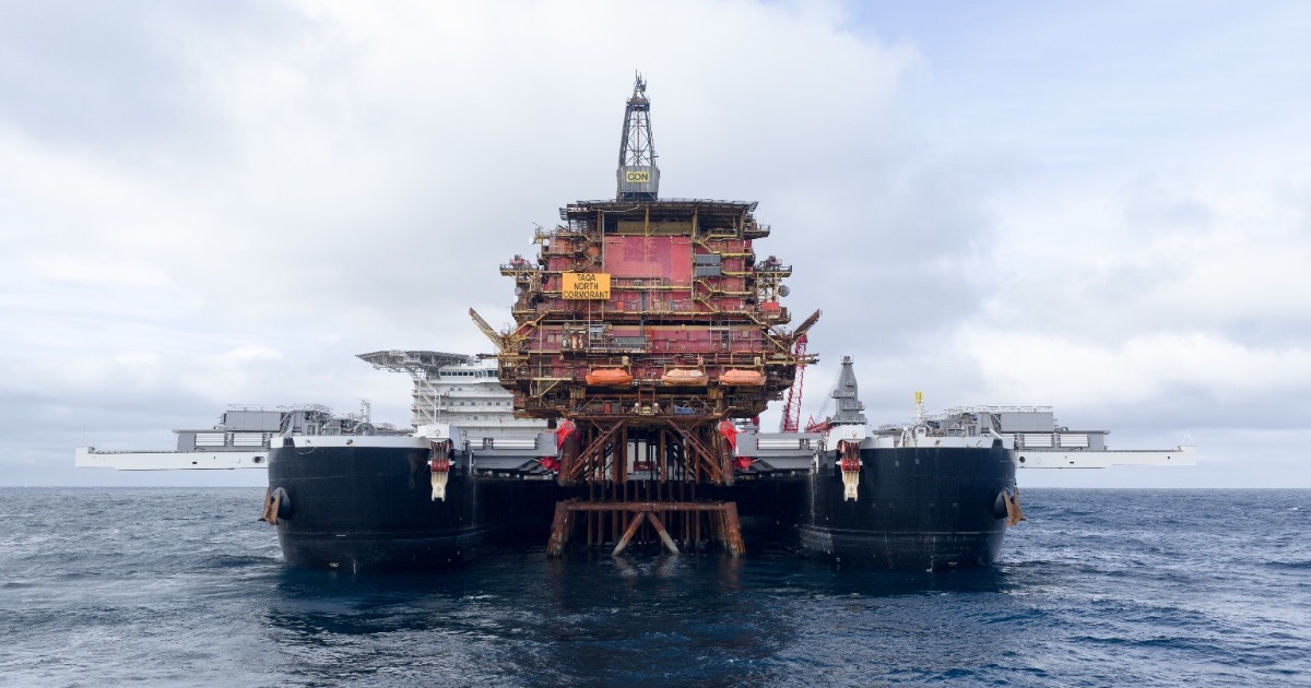 North Cormorant topsides removal. (Image credit: TAQA UK)