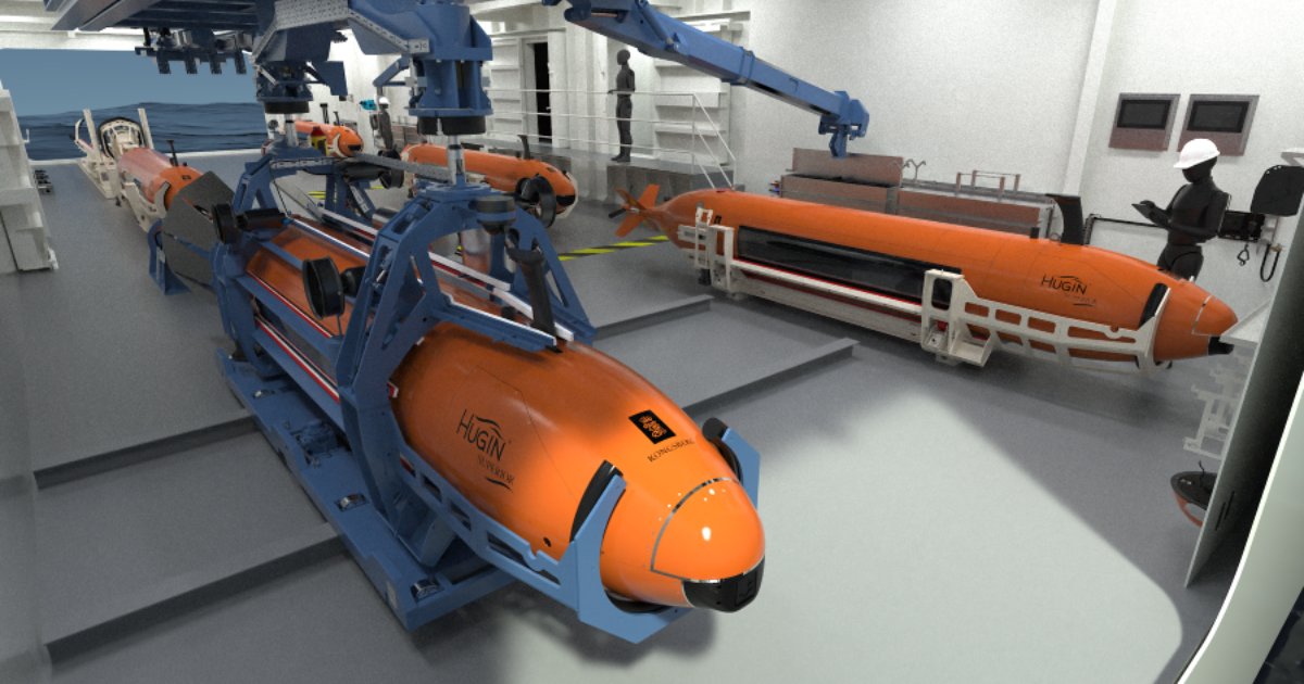 Kongsberg Maritime Secures HUGIN AUV Subsea Docking System for Inkfish VARD Vessel 1 Dedicated Auv Hangar Onboard A Research Vessel With Multiple Hugin Superior Autonomous Underwater Vehicles And Integrated Launch, Recovery And Handling Systems. (Image Credit: Kongsberg Maritime)