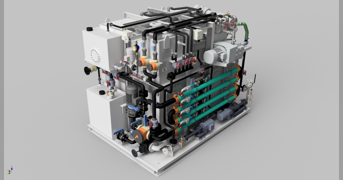 Ultra Trident MBR, a membrane bioreactor that brings advanced wastewater treatment to a wider range of vessels. (Image credit: Hamworthy)