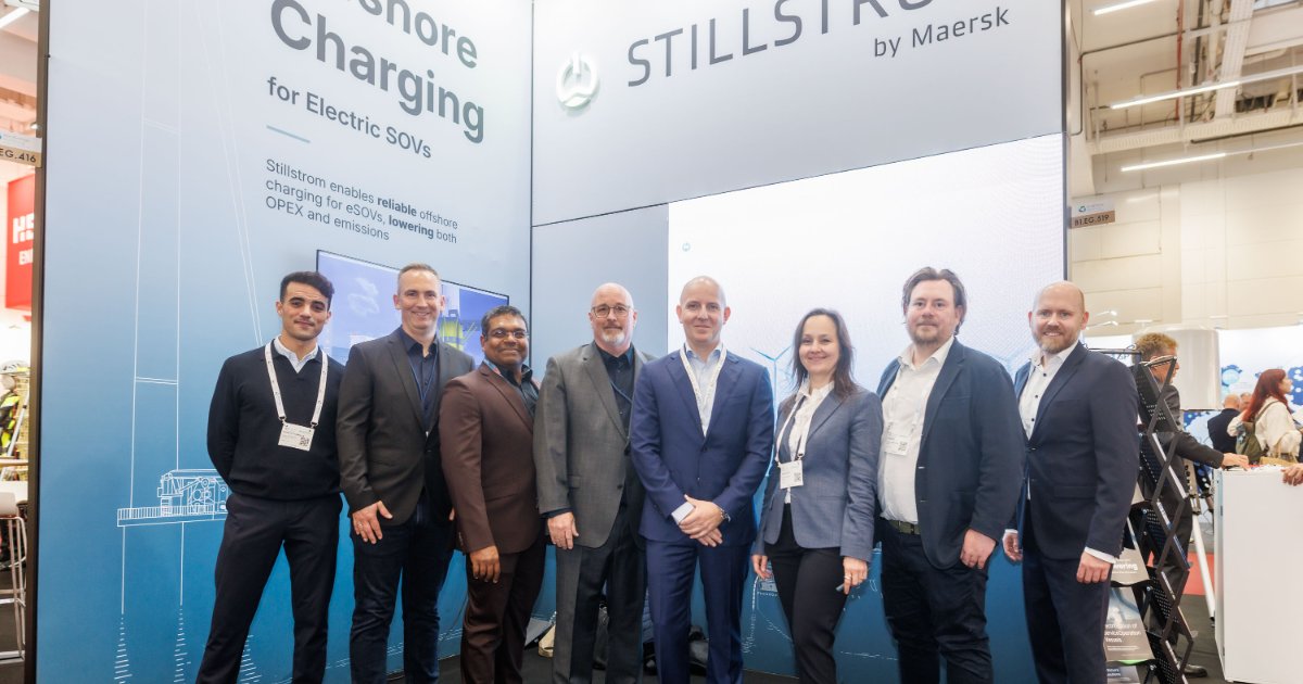 L-R: Tewfic Boudabouz (Procurement Manager at Stillstrom), Kristoffer Lolk Frederiksen (Senior Managaer, Global Modification at Semco Maritime), John Lionel Dicom (Senior Business Development Manager at Stillstrom), Richard Bowen (Senior Director, Supply Chain & Contract Management at Semco Maritime), Kristian Borum Jørgensen (CEO at Stillstrom), Andreea Balasiu (Head of Business Unit Smart Infrastructure Electrification and Automation at Siemens), Nikolaj Højberg Stald (CCO at Stillstrom), Martin Bo Sjøberg (Senior Bid Manager at Siemens). (Credit: Stillstrom)